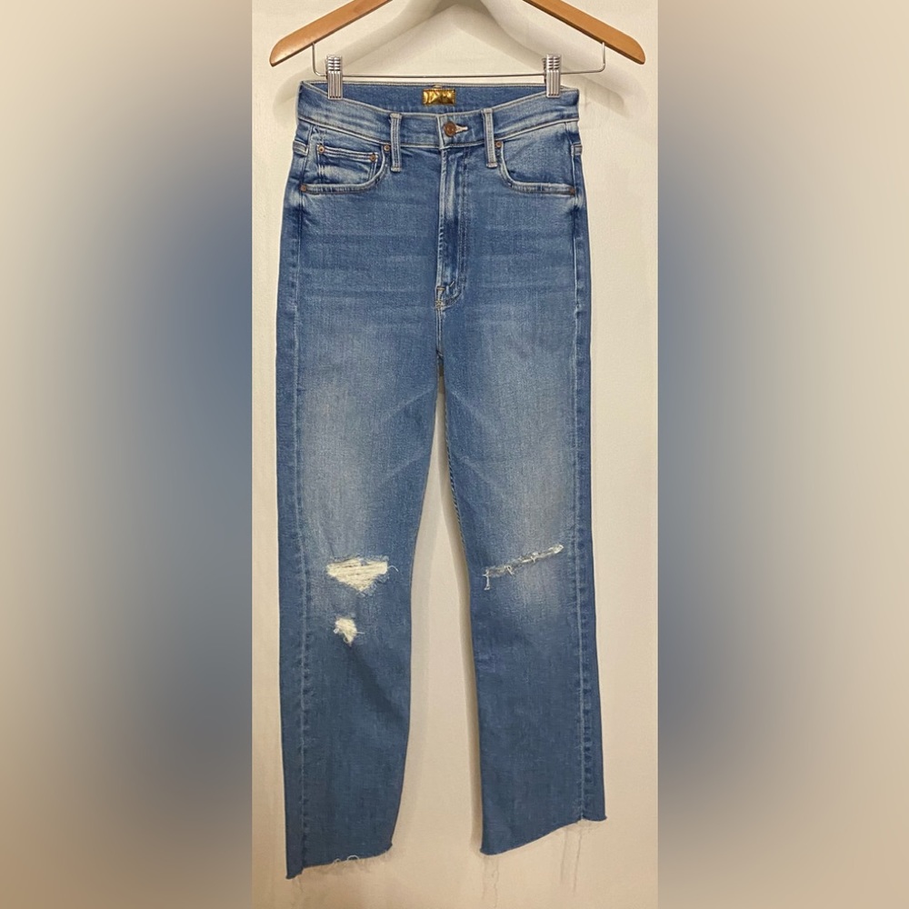 MOTHER HW Rider Ankle Fray Jeans in Party Like a Pirate - Picture 5 of 10